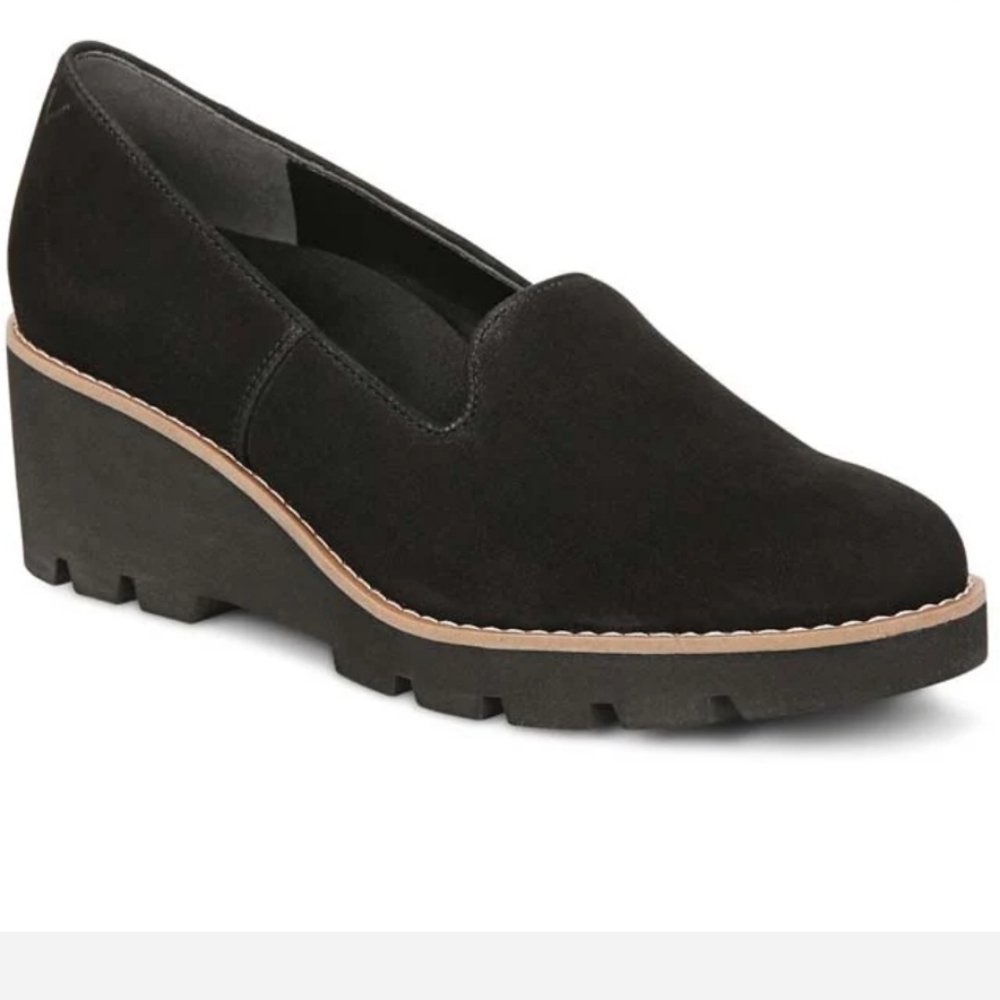 Vionic Women's Willa Comfort Wedge Black Slip On Size 6 Water Repellent